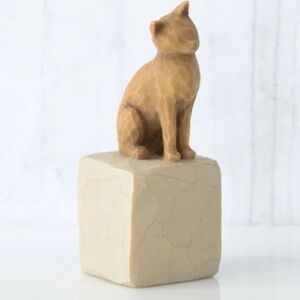 ⭐️🌟 Love My Cat Hand Painted Sculpted Sculpture Orange Cat Kitten Art Decor